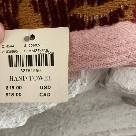 Anthropologie Floral Hand Towels - Pink and Brown - Picture 3 of 7